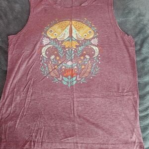 Sleeveless Top with Butterfly and Floral Design